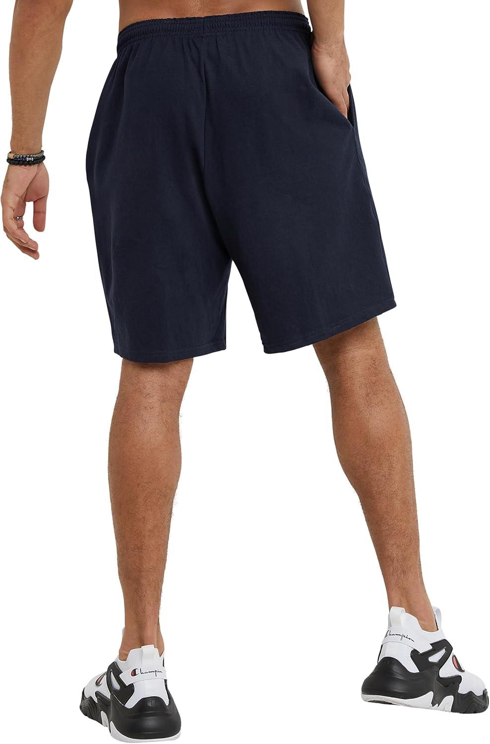 imageChampion Mens 9 Lounge Shorts Standard Fit Lightweight Available in Regular and Big ampamp TallNavy C Logo
