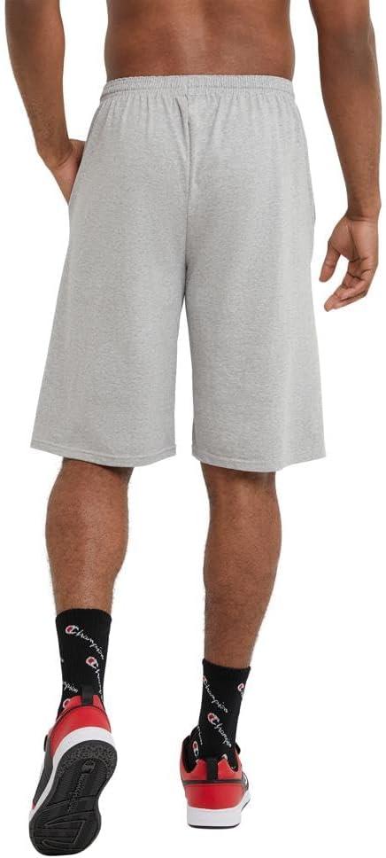 imageChampion Mens 9 Lounge Shorts Standard Fit Lightweight Available in Regular and Big ampamp TallOxford Gray  C Logo