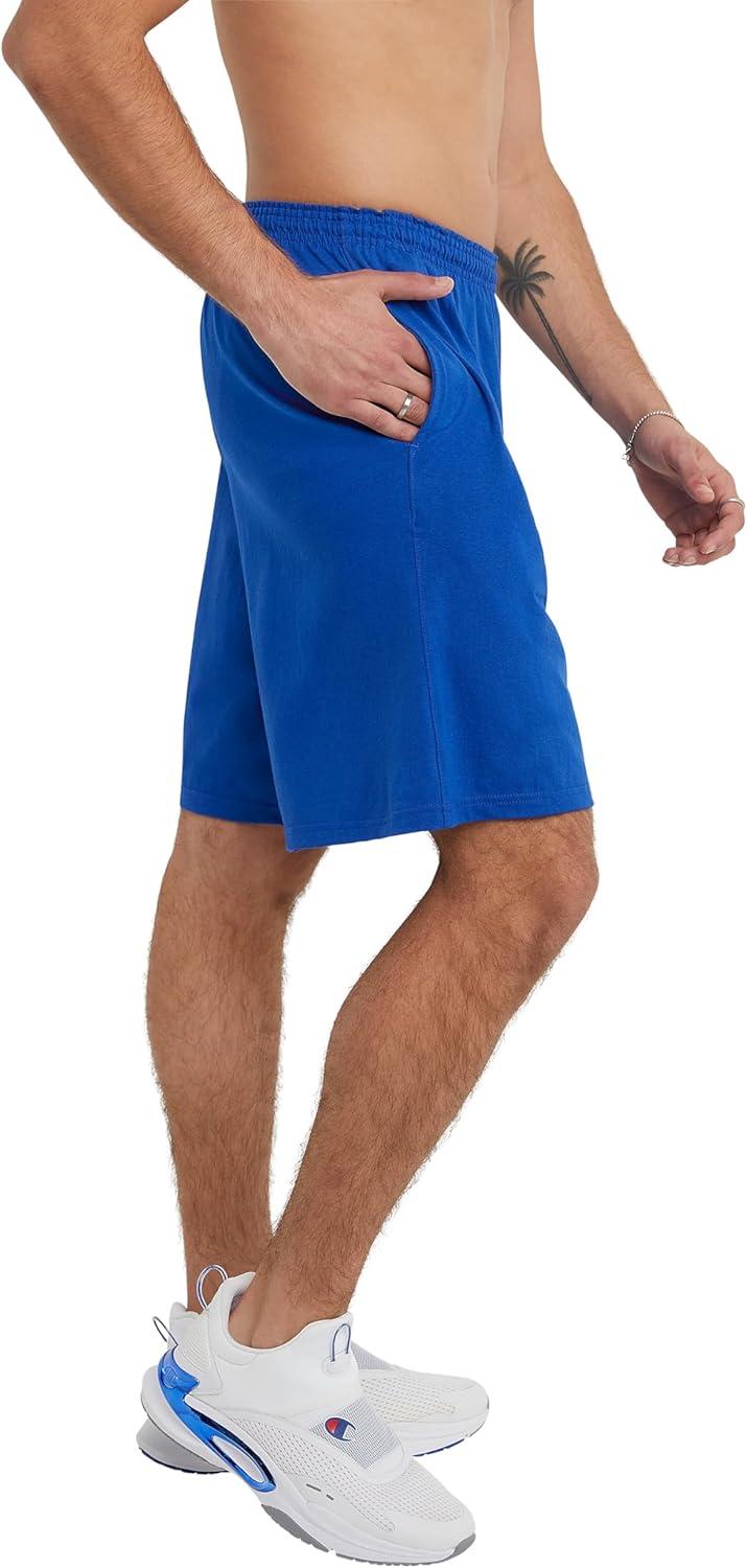 imageChampion Mens 9 Lounge Shorts Standard Fit Lightweight Available in Regular and Big ampamp TallSurf the Web  C Patch Logo