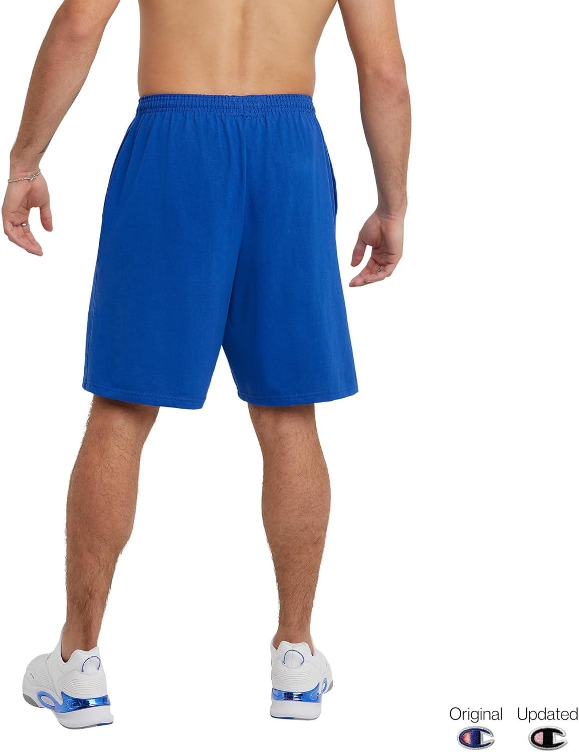 imageChampion Mens 9 Lounge Shorts Standard Fit Lightweight Available in Regular and Big ampamp TallSurf the Web  C Patch Logo