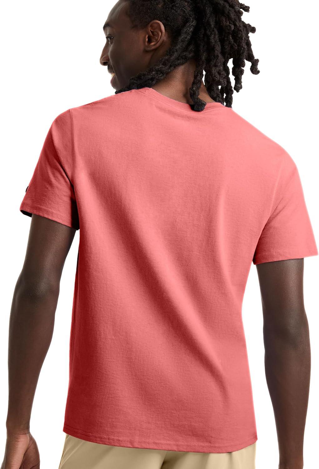 imageChampion Mens Heritage Short Sleeve Tee Mens TShirts Vintage Shirts Mens Tee Shirts GraphicsCosy Brick Red  Tonal Script Logo