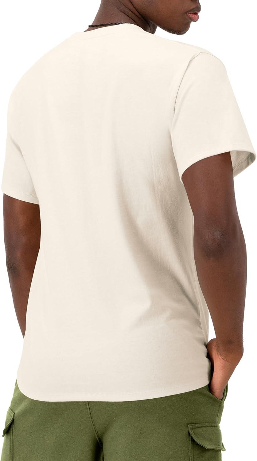imageChampion Mens Heritage Short Sleeve Tee Mens TShirts Vintage Shirts Mens Tee Shirts GraphicsNatural  Classic Script Logo