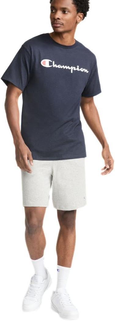 imageChampion Mens Heritage Short Sleeve Tee Mens TShirts Vintage Shirts Mens Tee Shirts GraphicsNavy  Classic Script Logo