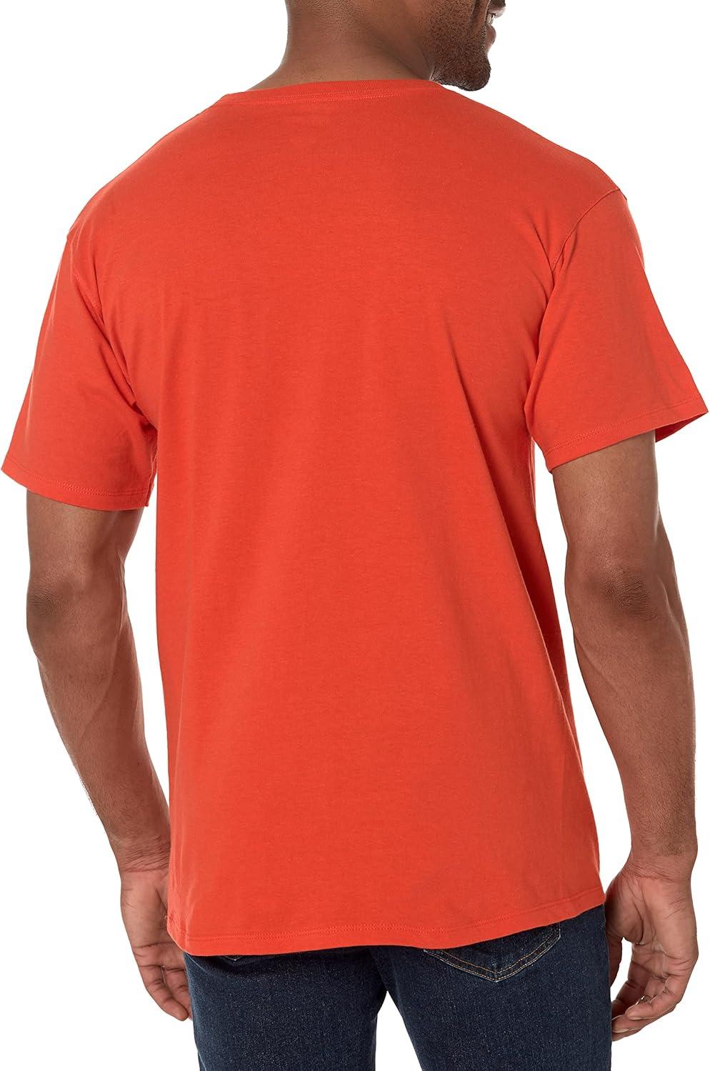 imageChampion Mens Heritage Short Sleeve Tee Mens TShirts Vintage Shirts Mens Tee Shirts GraphicsSpicy Orange  Classic Script Logo