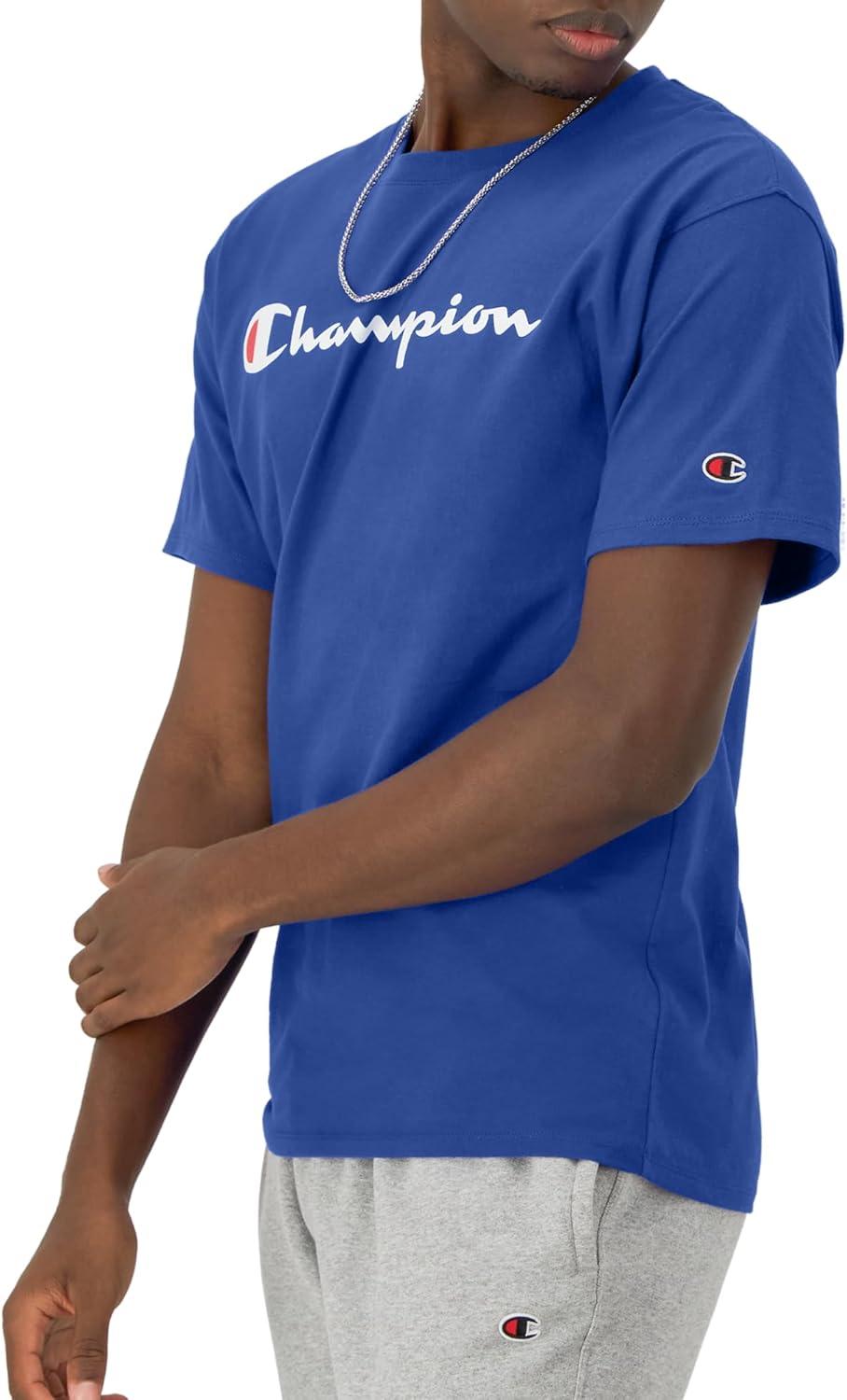 imageChampion Mens Heritage Short Sleeve Tee Mens TShirts Vintage Shirts Mens Tee Shirts GraphicsSurf the Web  Classic Script Logo