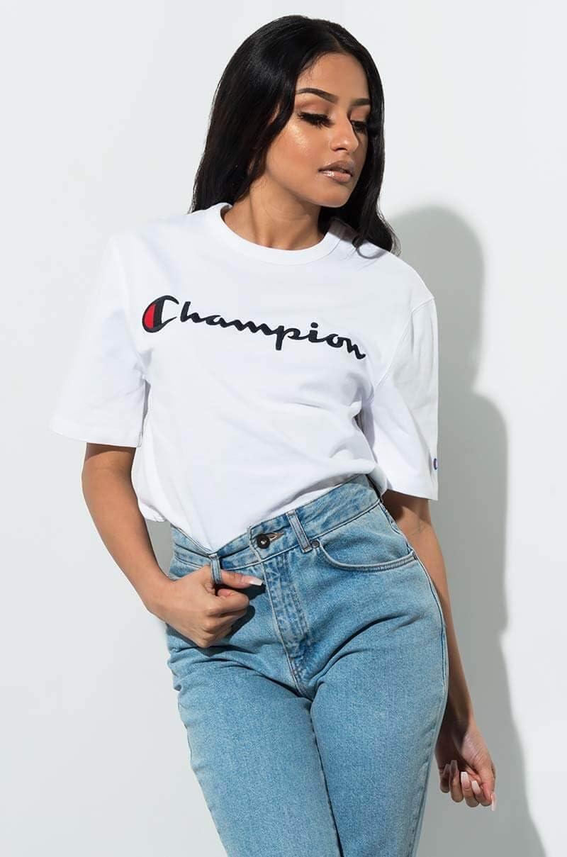 imageChampion Mens Heritage Short Sleeve Tee Mens TShirts Vintage Shirts Mens Tee Shirts GraphicsWhiteembroidered Script