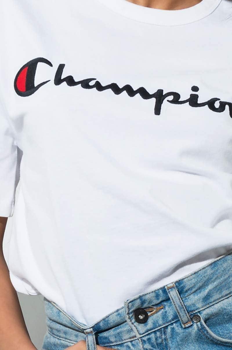 imageChampion Mens Heritage Short Sleeve Tee Mens TShirts Vintage Shirts Mens Tee Shirts GraphicsWhiteembroidered Script