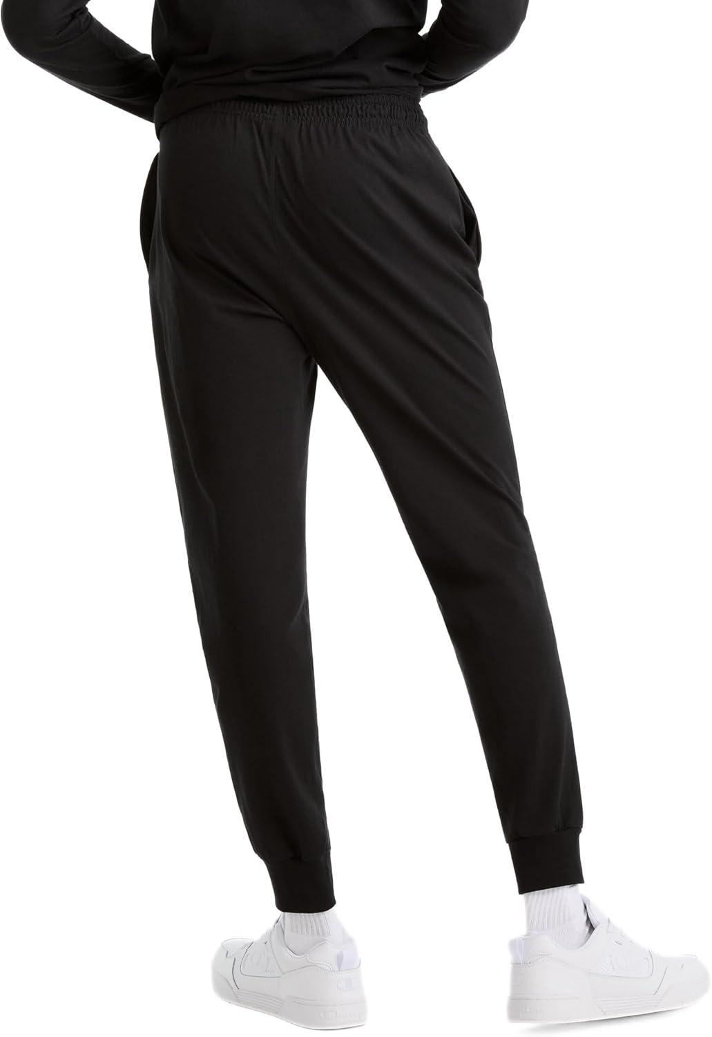 imageChampion Mens Joggers Everyday Cotton Lightweight Lounge Knit Pants for Men 31quotBlack  C Logo
