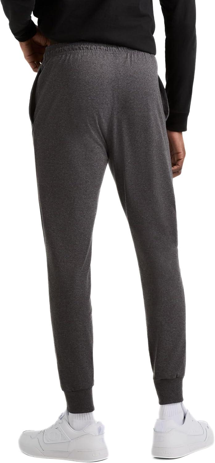 imageChampion Mens Joggers Everyday Cotton Lightweight Lounge Knit Pants for Men 31quotGranite Heather  C Logo