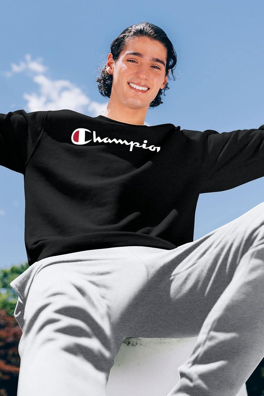 imageChampion Mens Joggers Fleece Joggers Comfortable Sweatpants for Men Reg Or Big ampamp TallBlack  C Logo