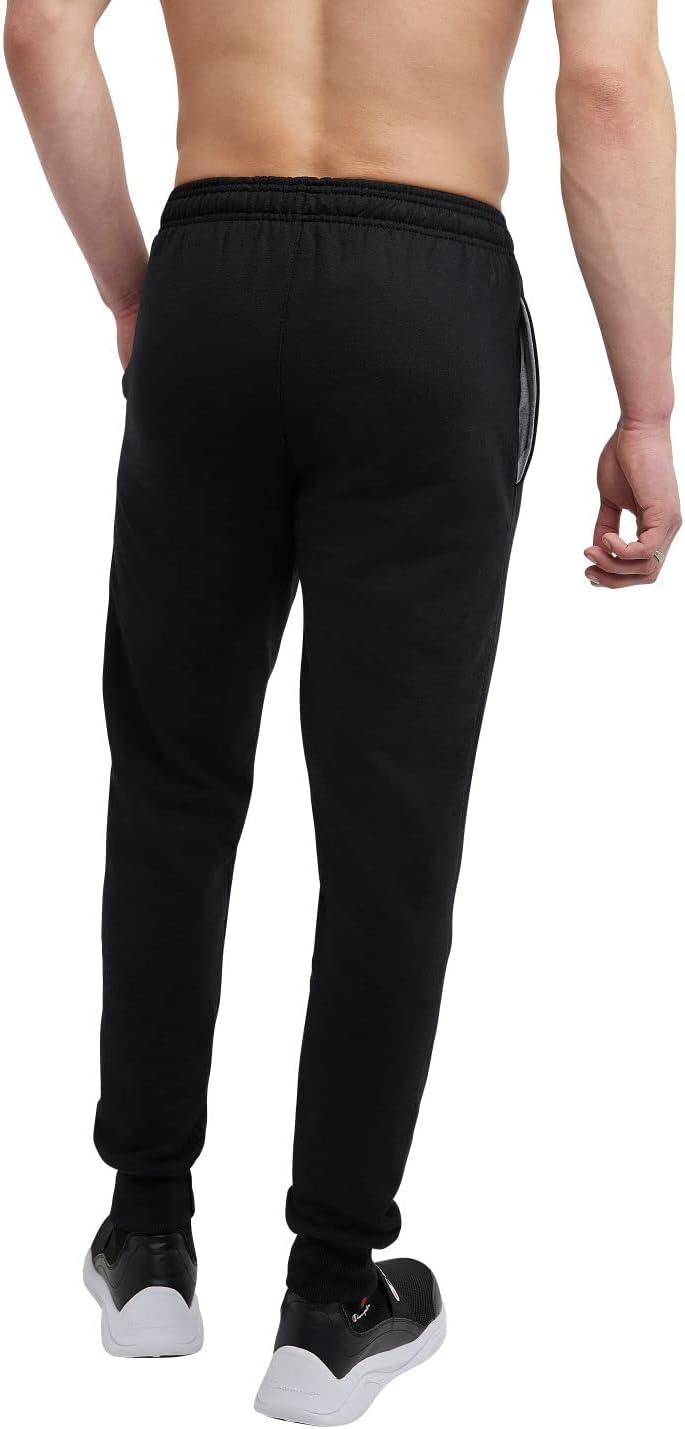 imageChampion Mens Joggers Fleece Joggers Comfortable Sweatpants for Men Reg Or Big ampamp TallBlack  C Logo
