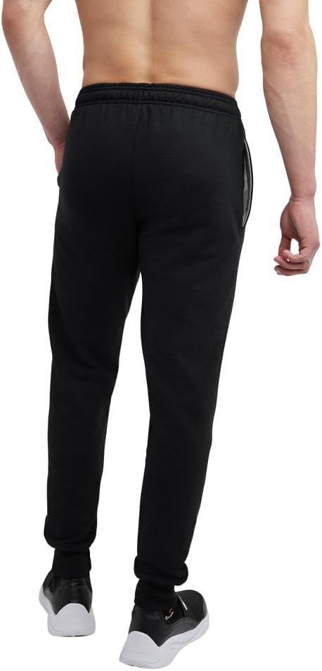 imageChampion Mens Joggers Fleece Joggers Comfortable Sweatpants for Men Reg Or Big ampamp TallBlack  C Patch Logo