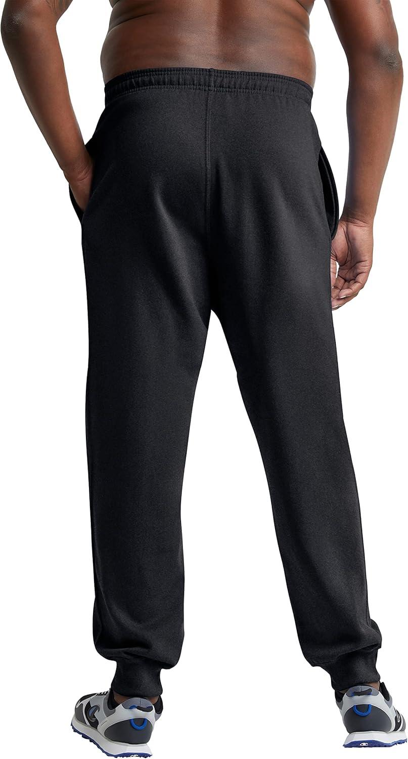 imageChampion Mens Joggers Fleece Joggers Comfortable Sweatpants for Men Reg Or Big ampamp TallBlack  Classic Script Logo