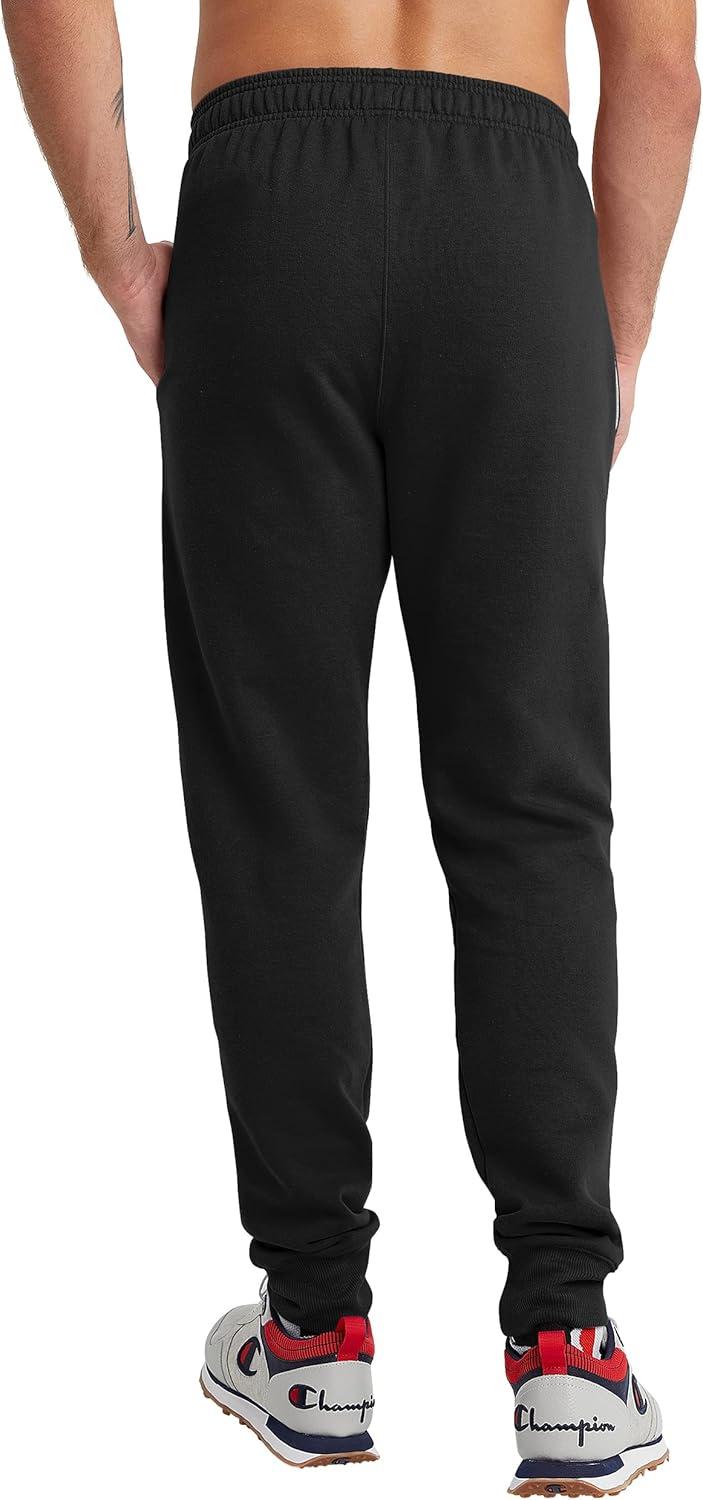 imageChampion Mens Joggers Fleece Joggers Comfortable Sweatpants for Men Reg Or Big ampamp TallBlack  Classic Script Logo