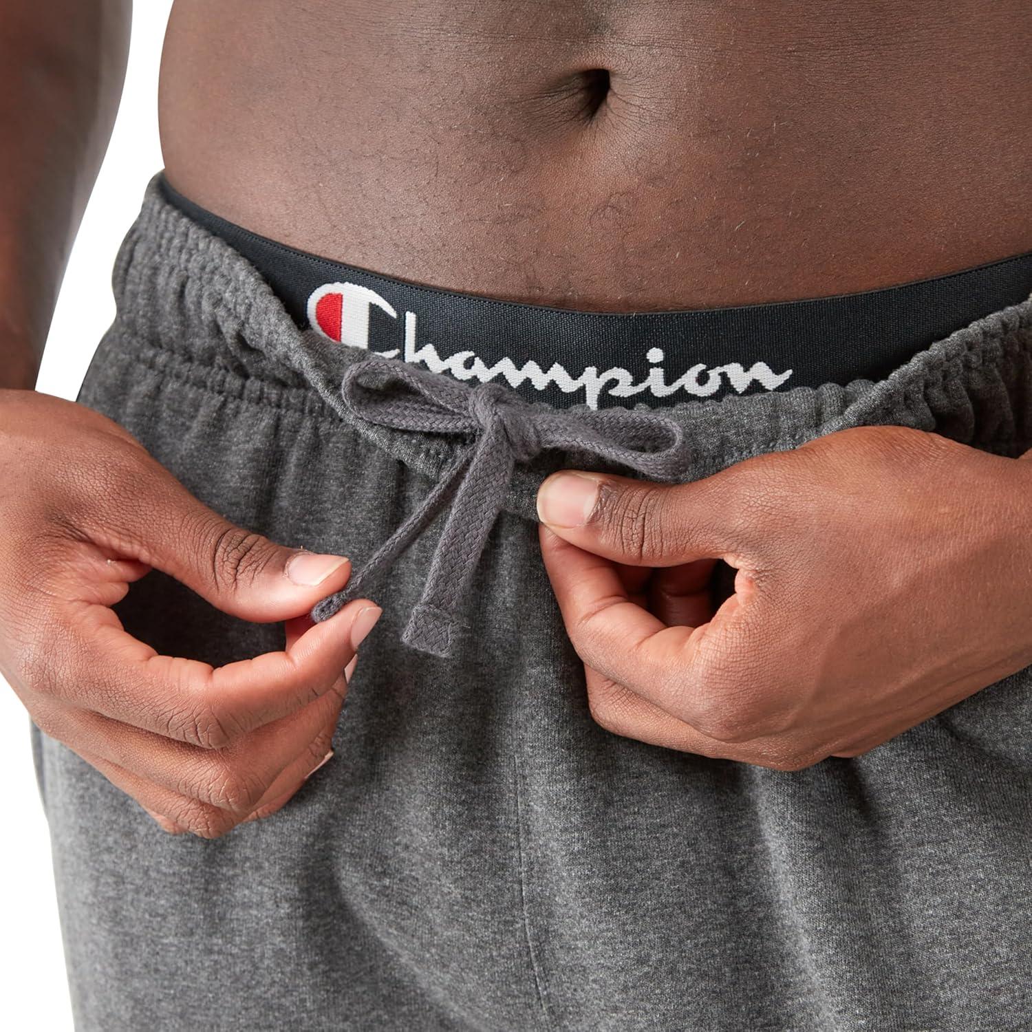 imageChampion Mens Joggers Fleece Joggers Comfortable Sweatpants for Men Reg Or Big ampamp TallGranite Heather  C Logo