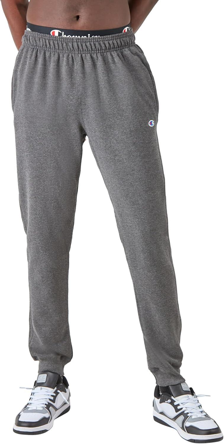 imageChampion Mens Joggers Fleece Joggers Comfortable Sweatpants for Men Reg Or Big ampamp TallGranite Heather  C Logo
