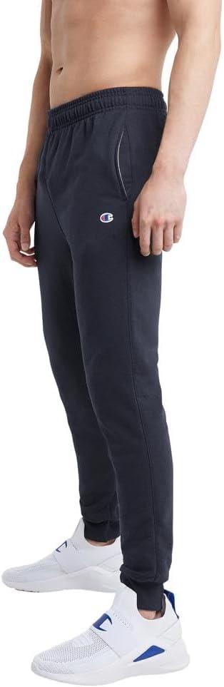 imageChampion Mens Joggers Fleece Joggers Comfortable Sweatpants for Men Reg Or Big ampamp TallNavy  C Patch Logo