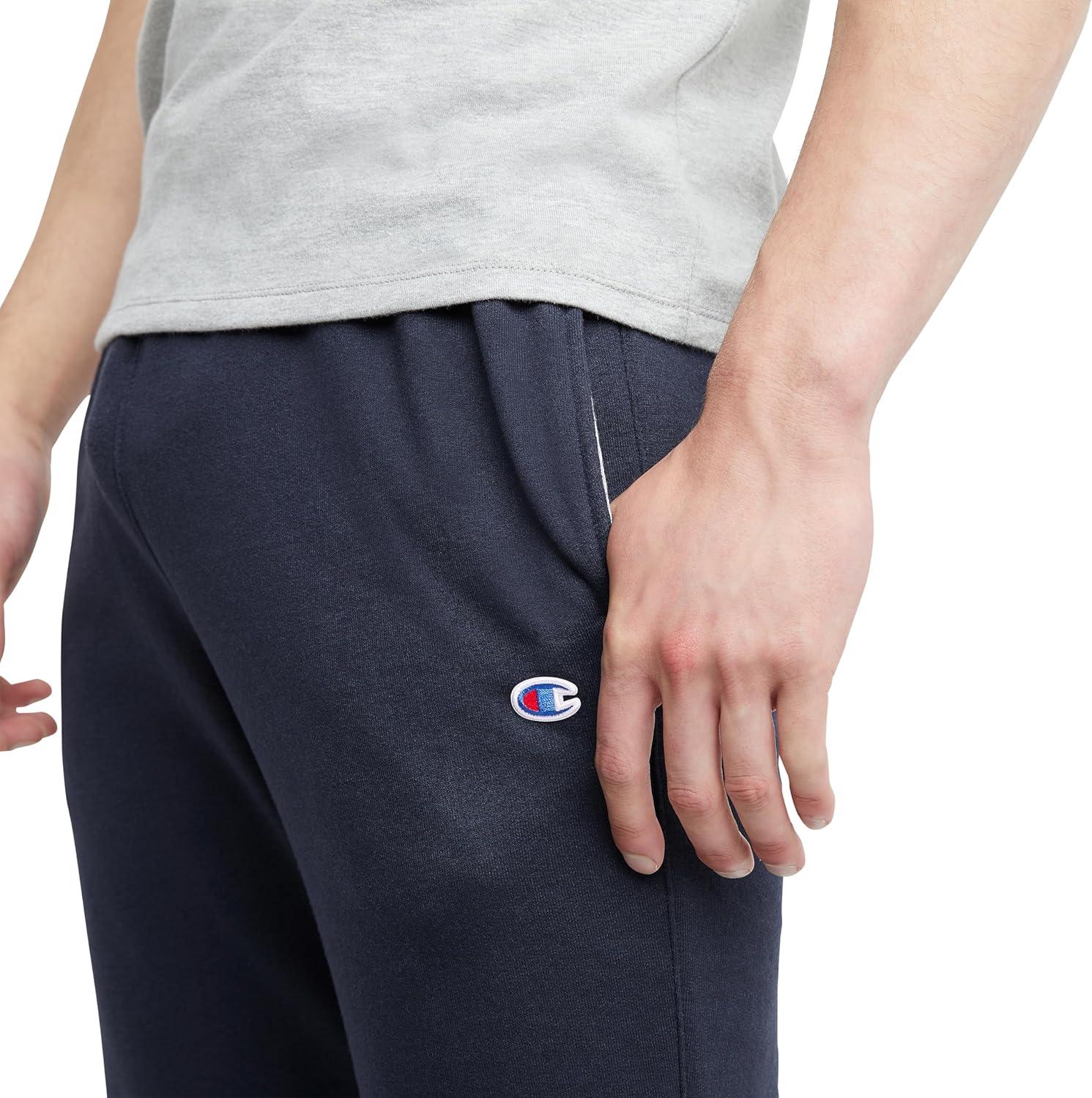 imageChampion Mens Joggers Fleece Joggers Comfortable Sweatpants for Men Reg Or Big ampamp TallNavy  C Patch Logo