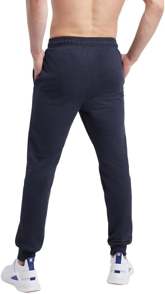 imageChampion Mens Joggers Fleece Joggers Comfortable Sweatpants for Men Reg Or Big ampamp TallNavy  C Patch Logo