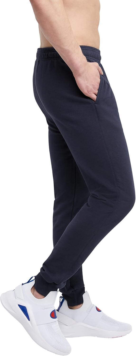 imageChampion Mens Joggers Fleece Joggers Comfortable Sweatpants for Men Reg Or Big ampamp TallNavy  C Patch Logo