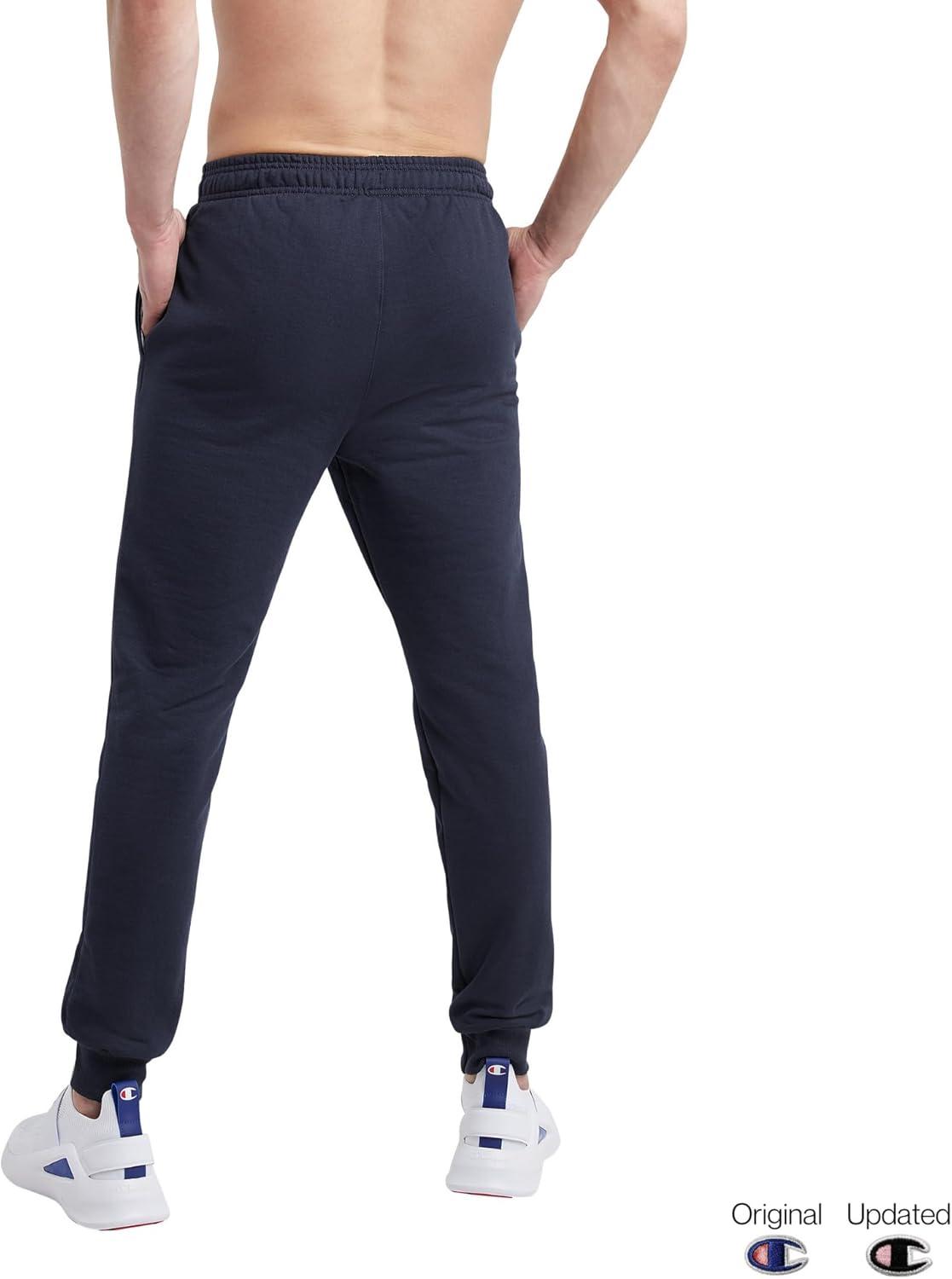 imageChampion Mens Joggers Fleece Joggers Comfortable Sweatpants for Men Reg Or Big ampamp TallNavy  C Patch Logo
