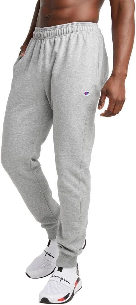imageChampion Mens Joggers Fleece Joggers Comfortable Sweatpants for Men Reg Or Big ampamp TallOxford Gray  C Patch Logo