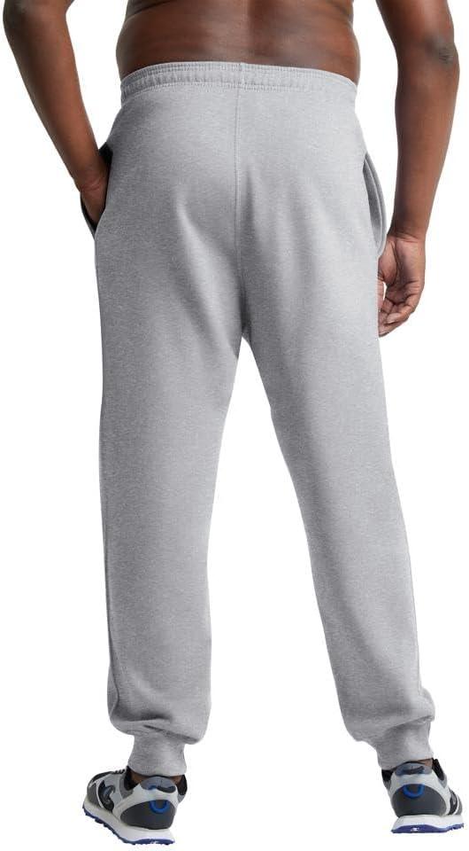 imageChampion Mens Joggers Fleece Joggers Comfortable Sweatpants for Men Reg Or Big ampamp TallOxford Gray  Classic Script Logo