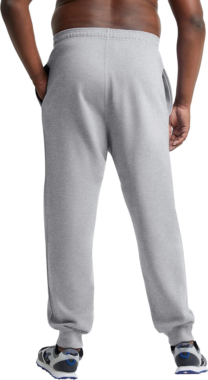 imageChampion Mens Joggers Fleece Joggers Comfortable Sweatpants for Men Reg Or Big ampamp TallOxford Gray  Classic Script Logo