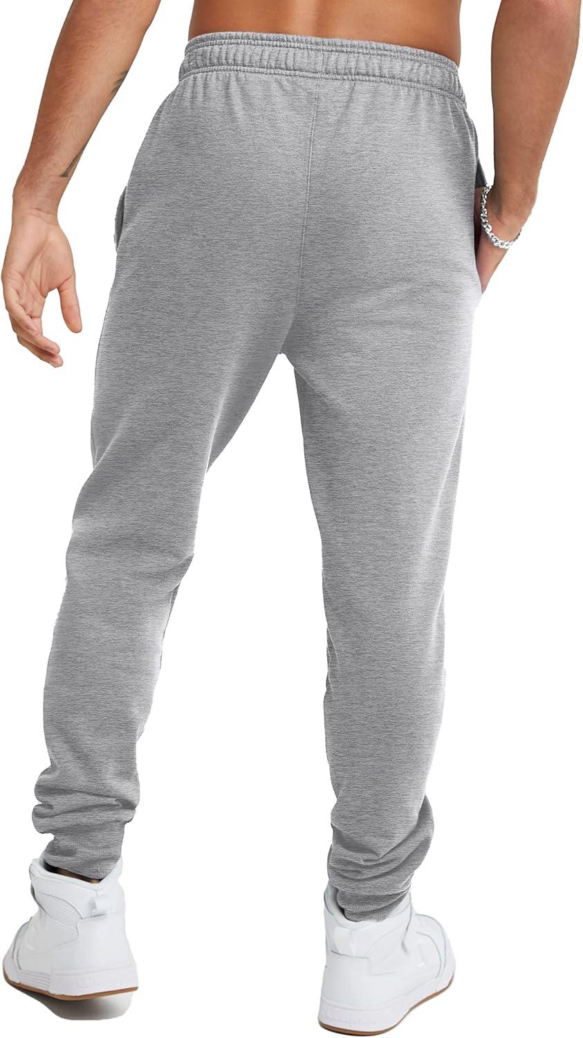 imageChampion Mens Joggers Fleece Joggers Comfortable Sweatpants for Men Reg Or Big ampamp TallOxford Gray  Classic Script Logo
