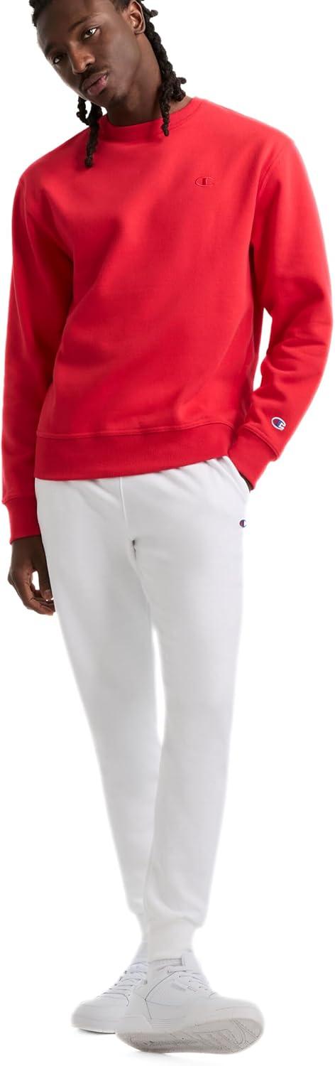 imageChampion Mens Joggers Fleece Joggers Comfortable Sweatpants for Men Reg Or Big ampamp TallWhite  C Patch Logo
