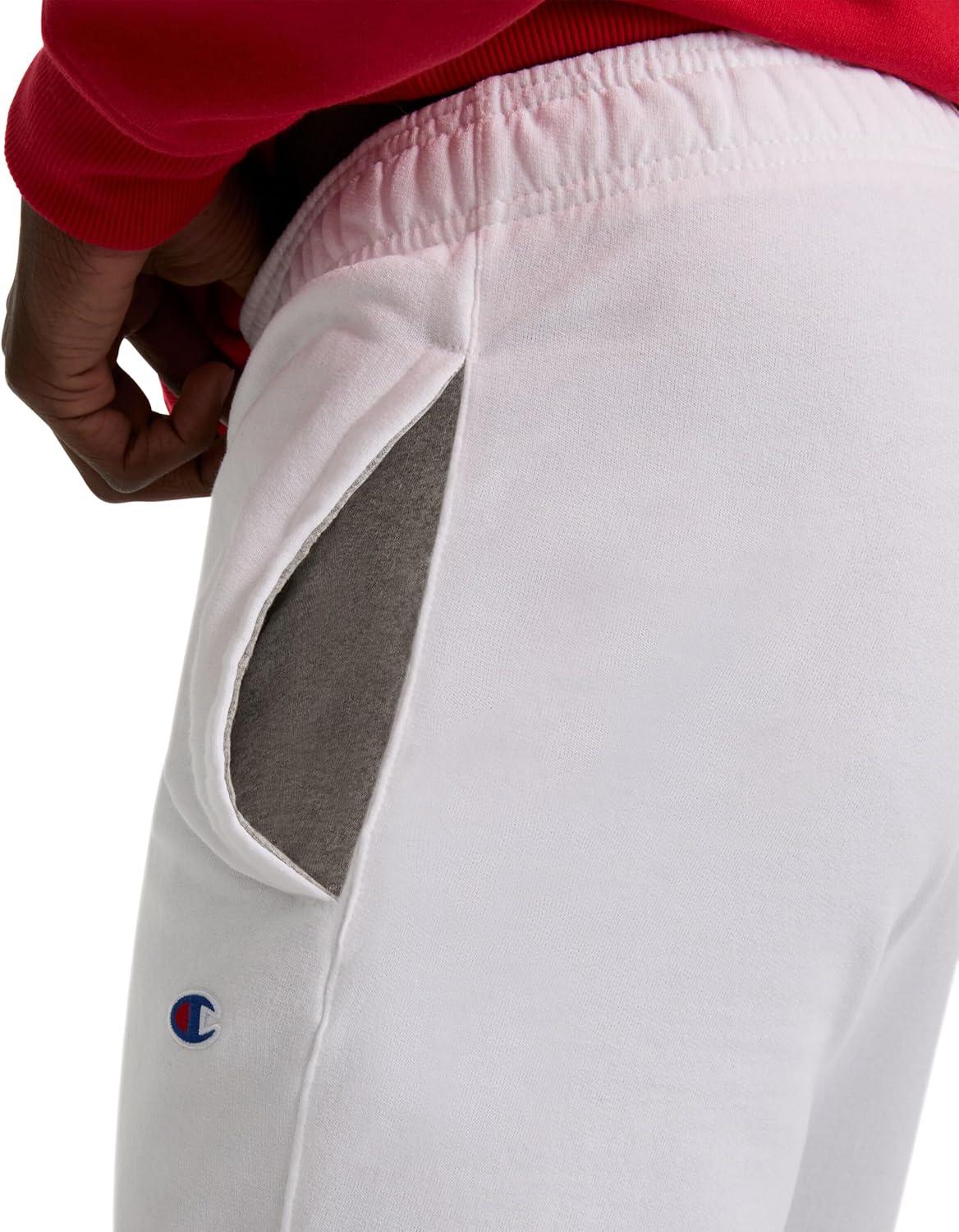 imageChampion Mens Joggers Fleece Joggers Comfortable Sweatpants for Men Reg Or Big ampamp TallWhite  C Patch Logo