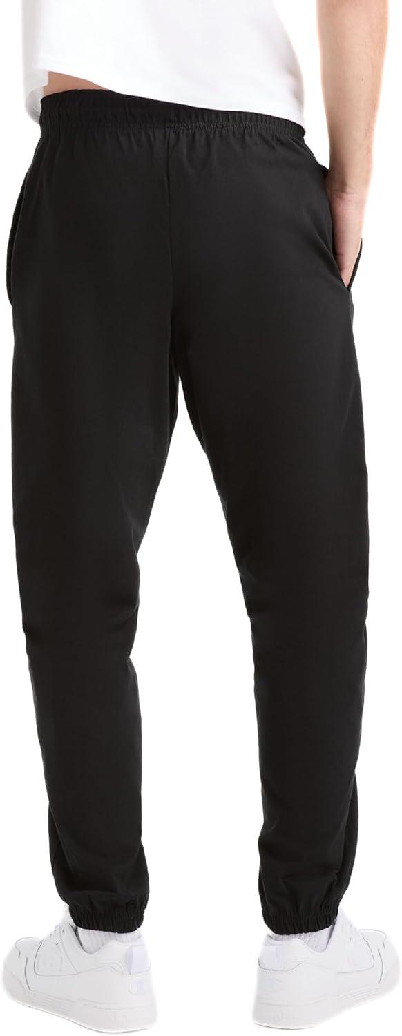 imageChampion Mens Pants Everyday Cotton Lightweight Lounge Knit Pants for Men Reg Or Big ampamp TallBlack  C Patch Logo