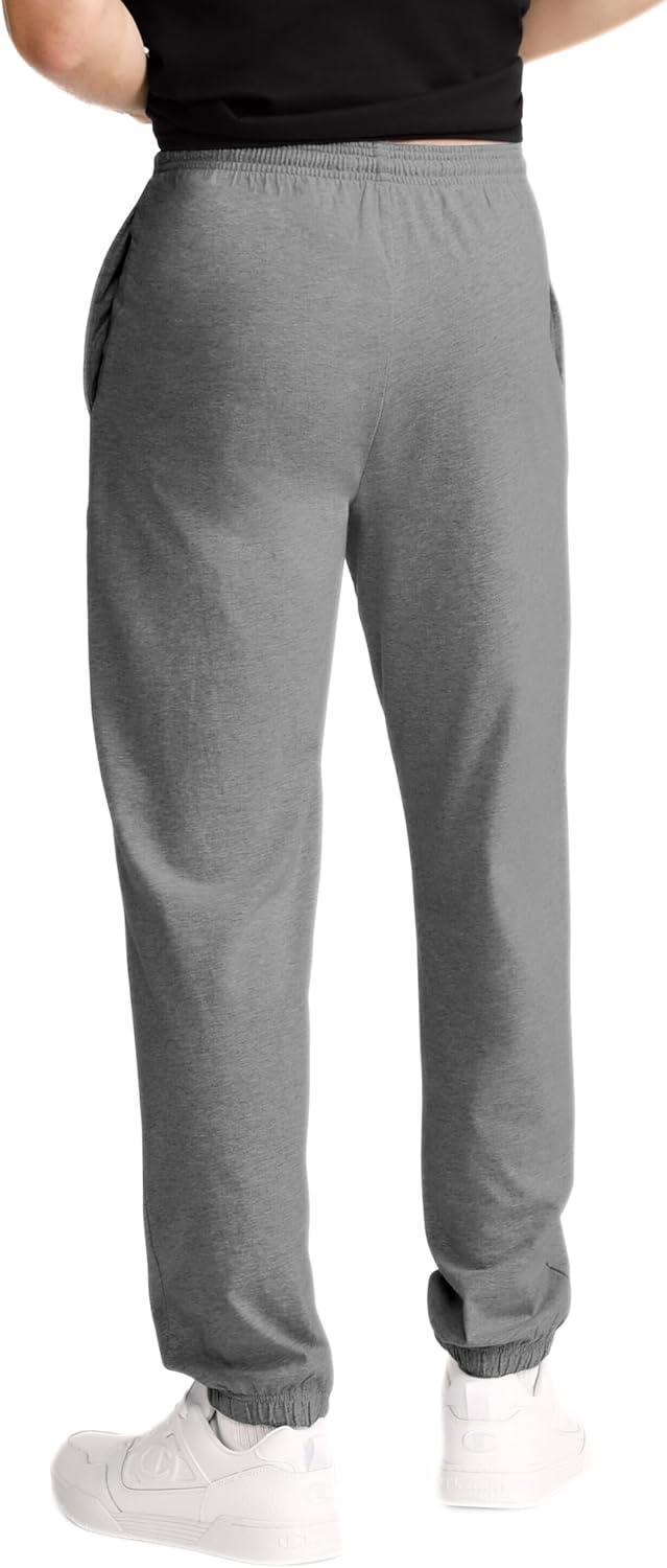 imageChampion Mens Pants Everyday Cotton Lightweight Lounge Knit Pants for Men Reg Or Big ampamp TallGranite Heather  C Patch Logo