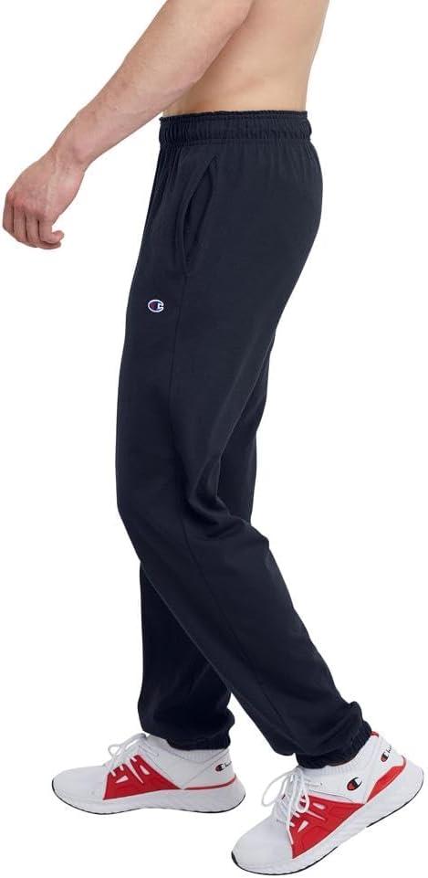imageChampion Mens Pants Everyday Cotton Lightweight Lounge Knit Pants for Men Reg Or Big ampamp TallNavy  C Logo