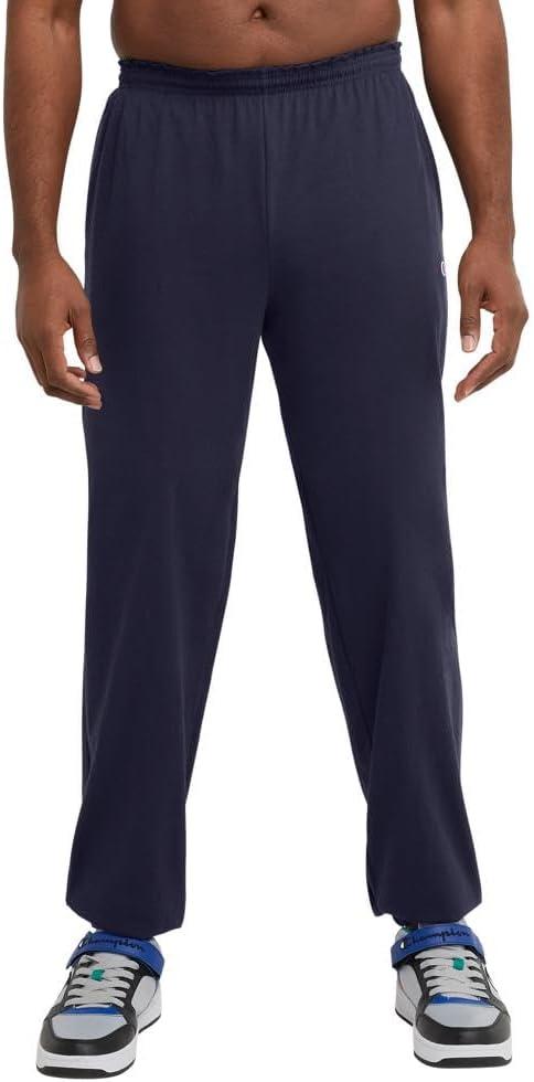 imageChampion Mens Pants Everyday Cotton Lightweight Lounge Knit Pants for Men Reg Or Big ampamp TallNavy  C Logo
