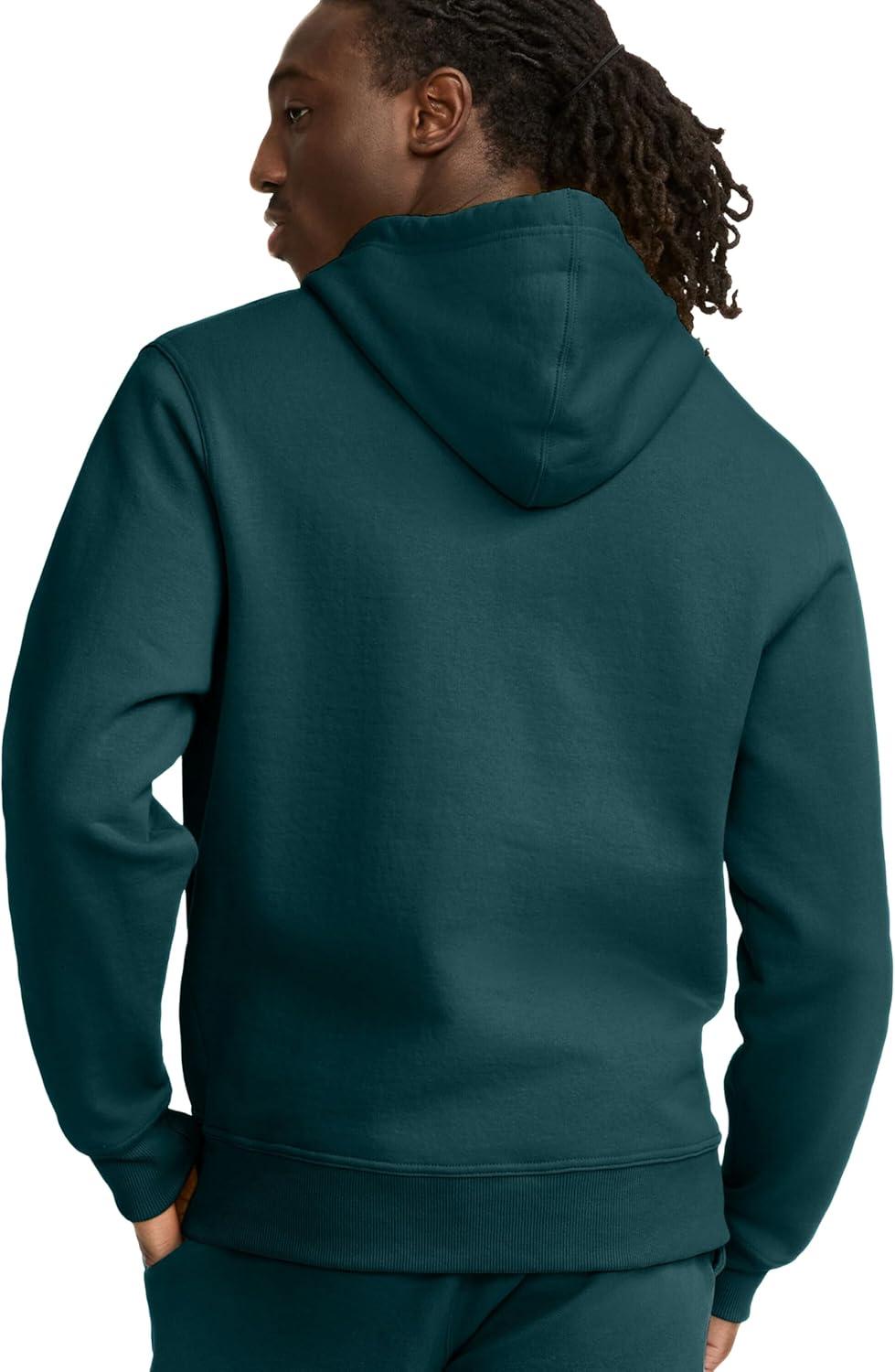 imageChampion Mens Pullover Fleece Hoodie Midweight C Logo Reg Or Big ampamp TallEmerald Allure  C Logo