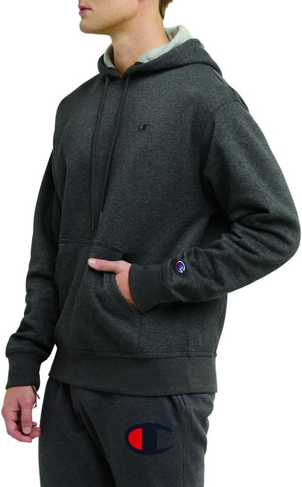 imageChampion Mens Pullover Fleece Hoodie Midweight C Logo Reg Or Big ampamp TallGranite Heather  C Logo