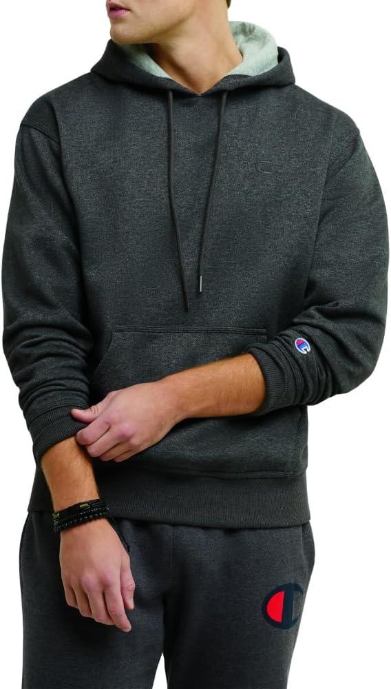 imageChampion Mens Pullover Fleece Hoodie Midweight C Logo Reg Or Big ampamp TallGranite Heather  C Logo