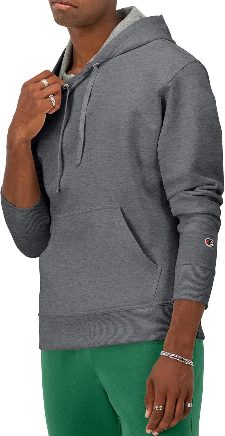 imageChampion Mens Pullover Fleece Hoodie Midweight C Logo Reg Or Big ampamp TallGranite Heather