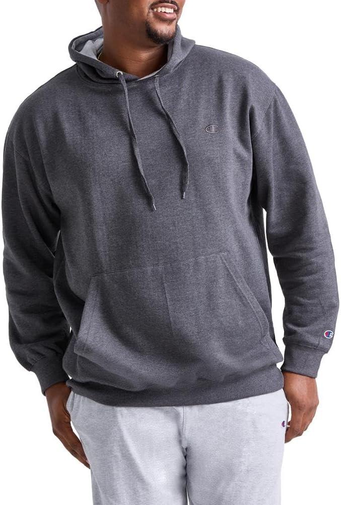 imageChampion Mens Pullover Fleece Hoodie Midweight C Logo Reg Or Big ampamp TallGranite Heather C Logo