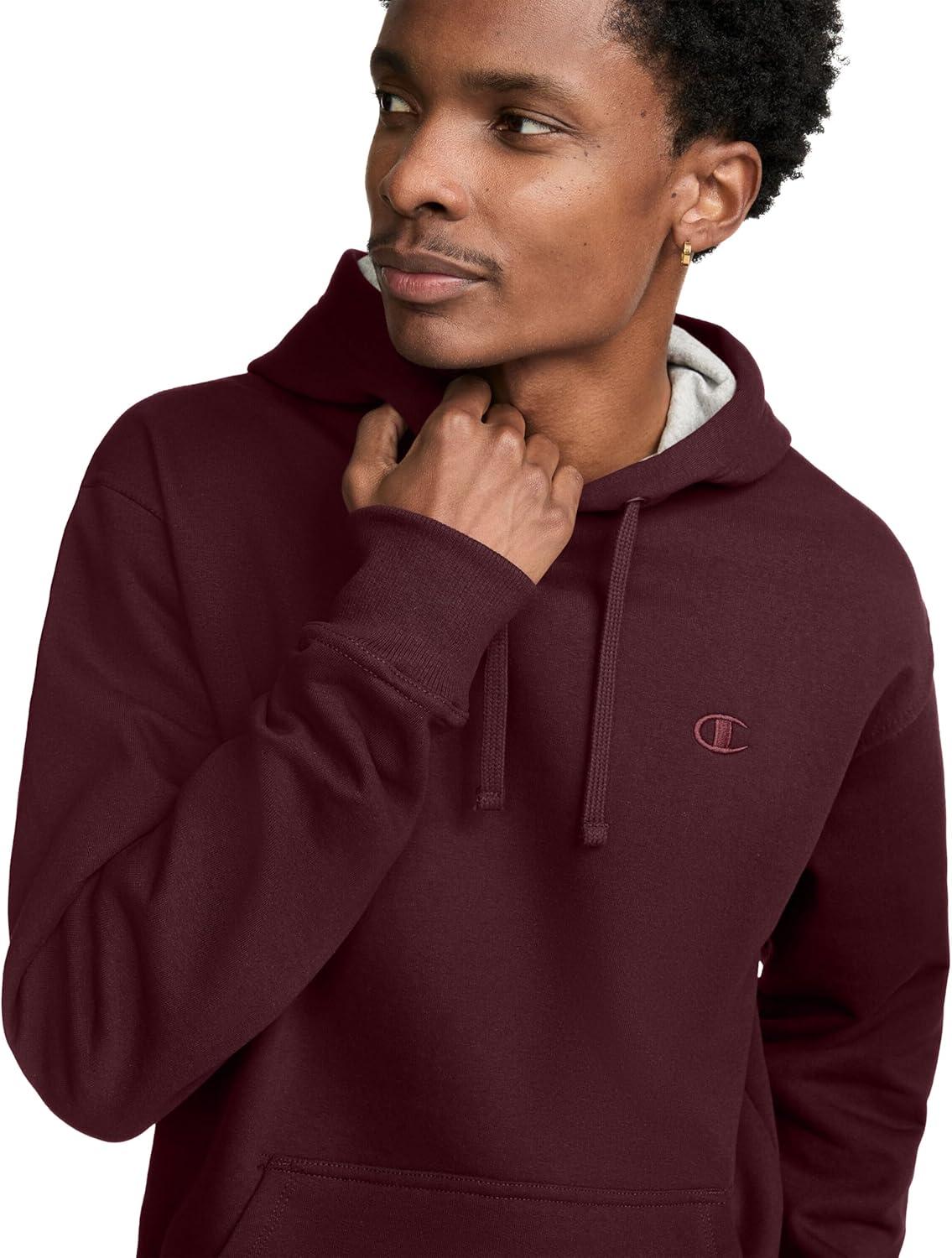 imageChampion Mens Pullover Fleece Hoodie Midweight C Logo Reg Or Big ampamp TallMaroon  C Logo