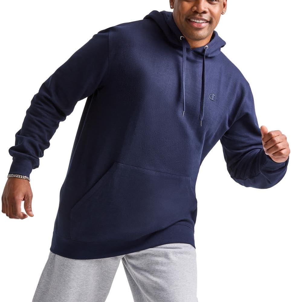 imageChampion Mens Pullover Fleece Hoodie Midweight C Logo Reg Or Big ampamp TallNavy  C Logo