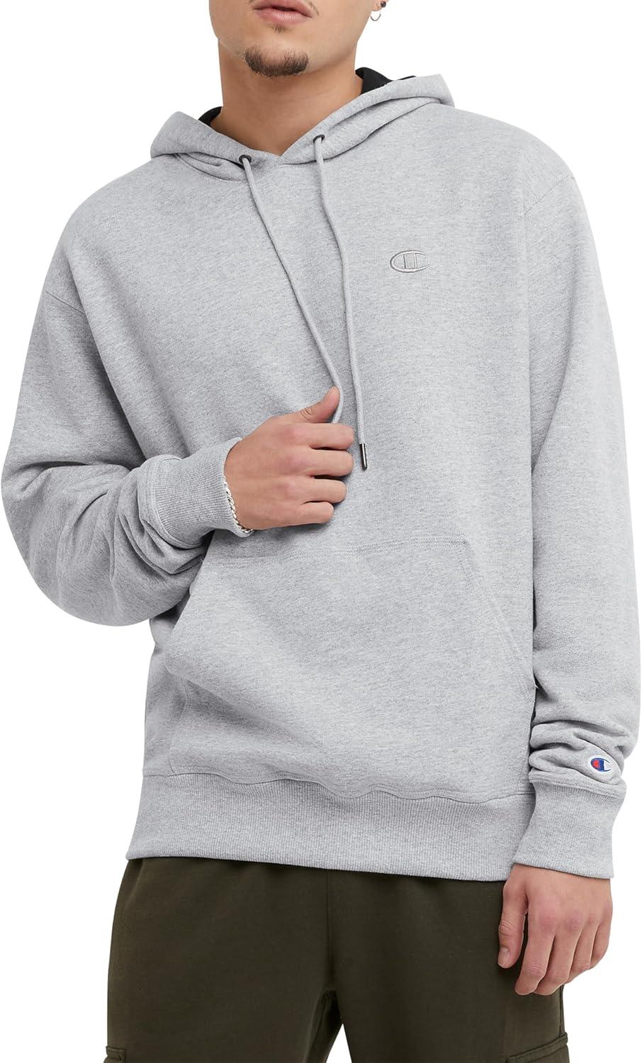 imageChampion Mens Pullover Fleece Hoodie Midweight C Logo Reg Or Big ampamp TallOxford Gray  C Logo