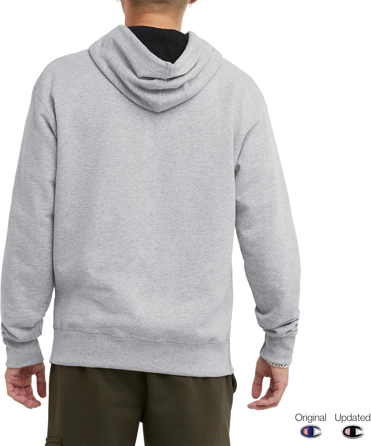 imageChampion Mens Pullover Fleece Hoodie Midweight C Logo Reg Or Big ampamp TallOxford Gray  C Logo