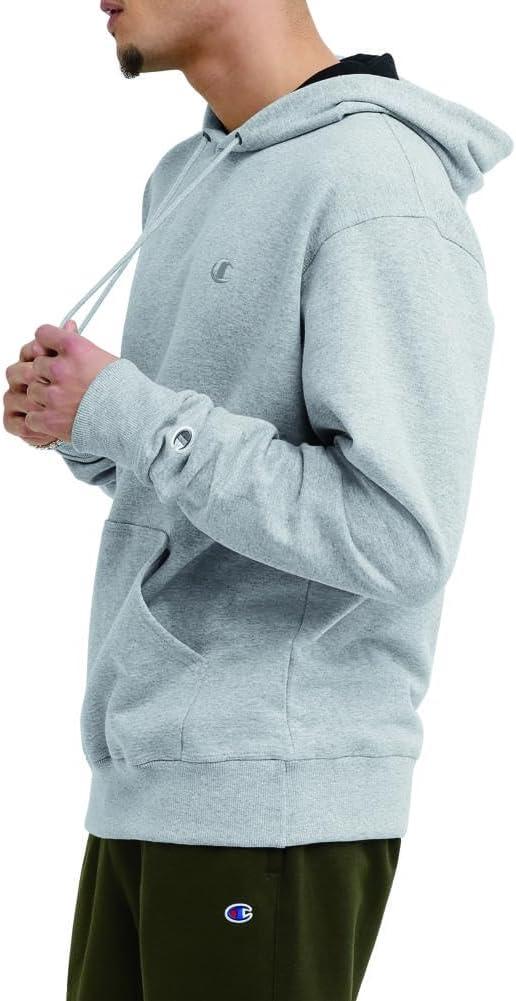 imageChampion Mens Pullover Fleece Hoodie Midweight C Logo Reg Or Big ampamp TallOxford Gray  C Logo