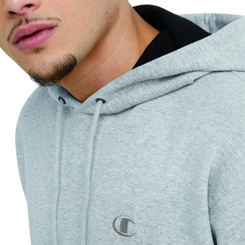 imageChampion Mens Pullover Fleece Hoodie Midweight C Logo Reg Or Big ampamp TallOxford Gray  C Logo