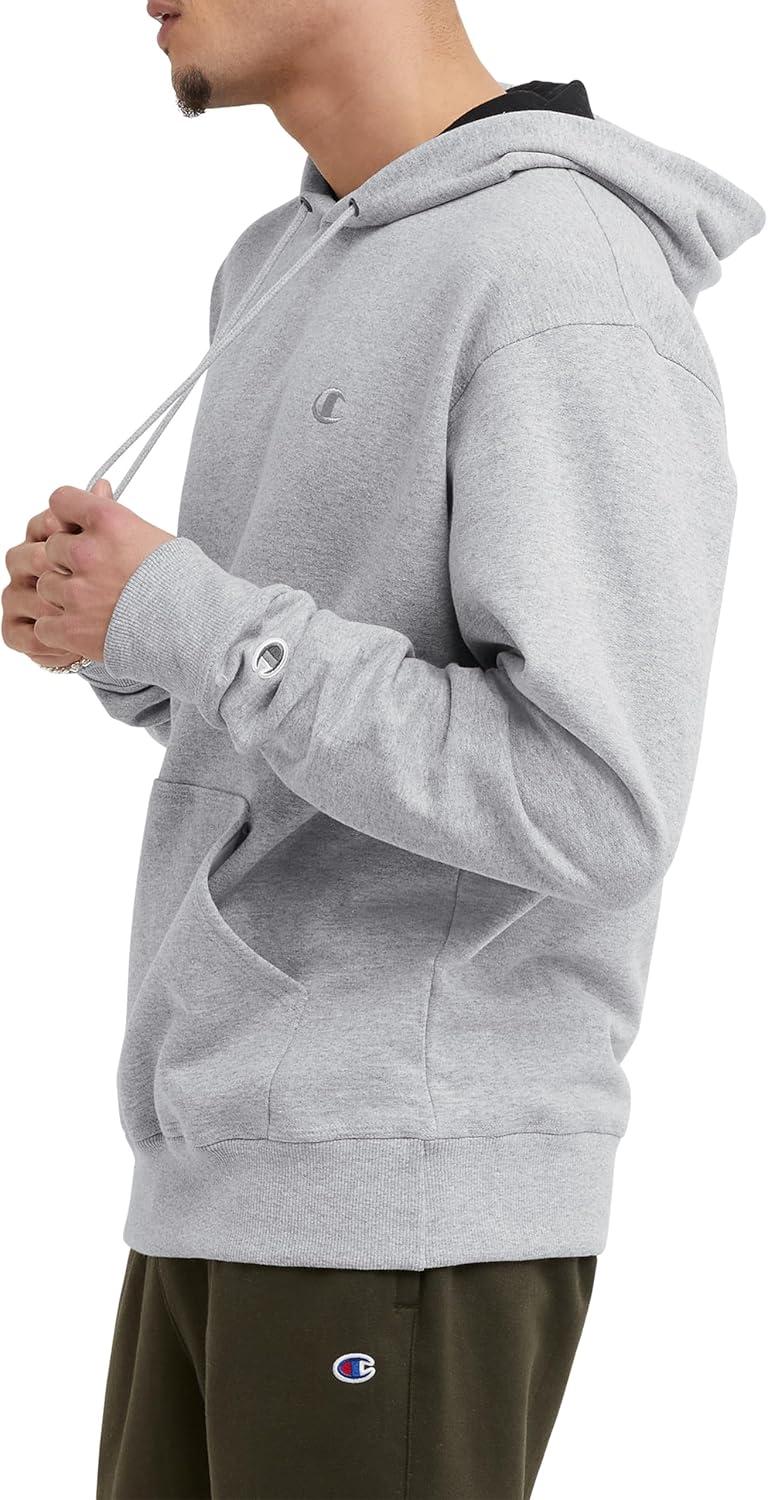 imageChampion Mens Pullover Fleece Hoodie Midweight C Logo Reg Or Big ampamp TallOxford Gray  C Logo