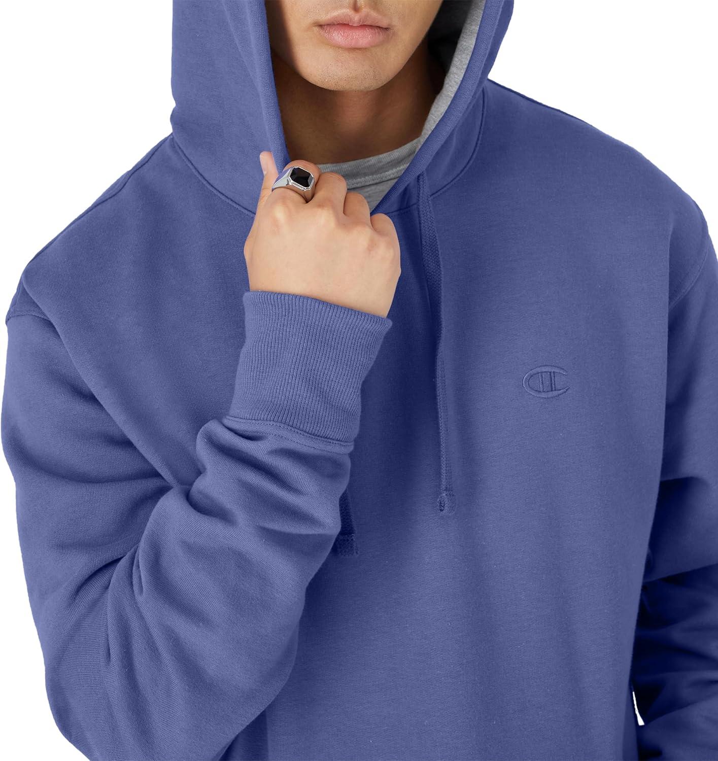 imageChampion Mens Pullover Fleece Hoodie Midweight C Logo Reg Or Big ampamp TallStone Crush Blue  C Logo
