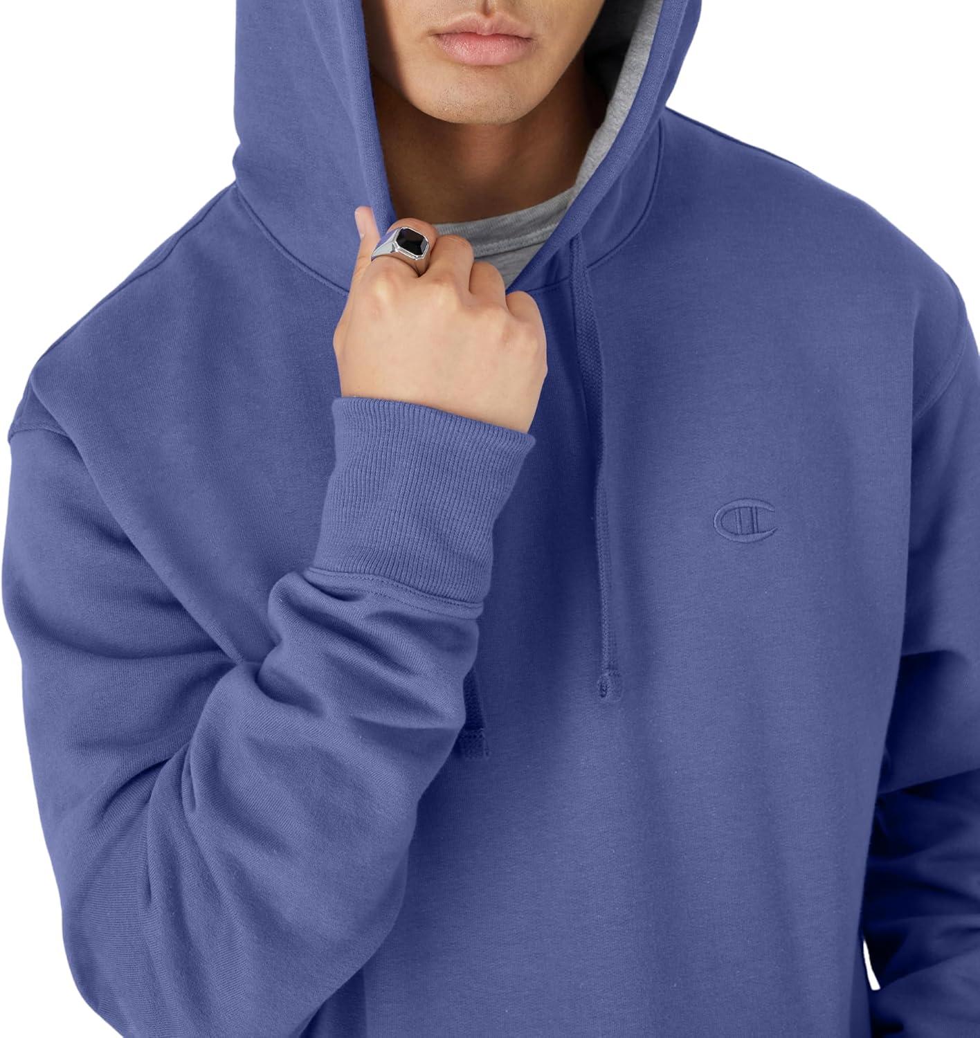 imageChampion Mens Pullover Fleece Hoodie Midweight C Logo Reg Or Big ampamp TallStone Crush Blue  C Logo