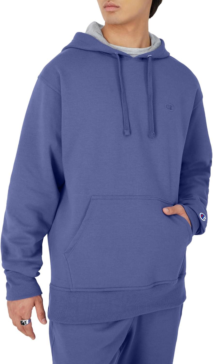 imageChampion Mens Pullover Fleece Hoodie Midweight C Logo Reg Or Big ampamp TallStone Crush Blue  C Logo